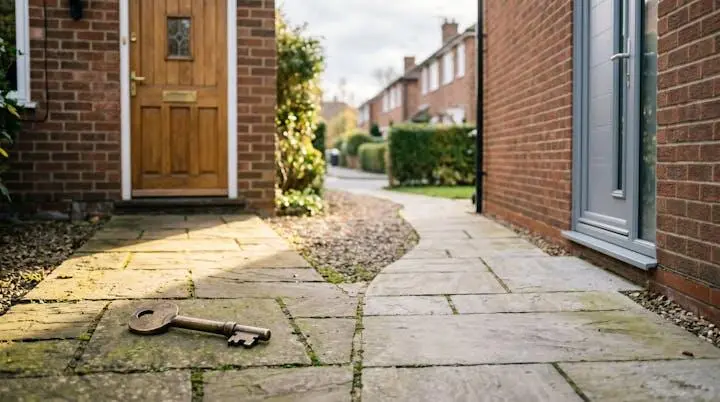 Editorial photograph symbolizing the choice between a standard UK mortgage and a government-backed home buying scheme