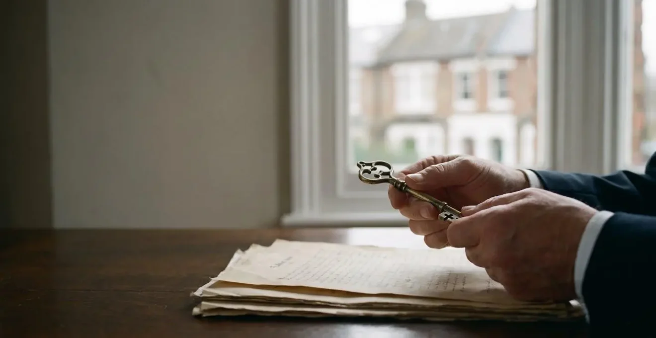 Conceptual editorial photograph symbolising a solicitor protecting a UK home buyer from hidden legal risks in title deeds.