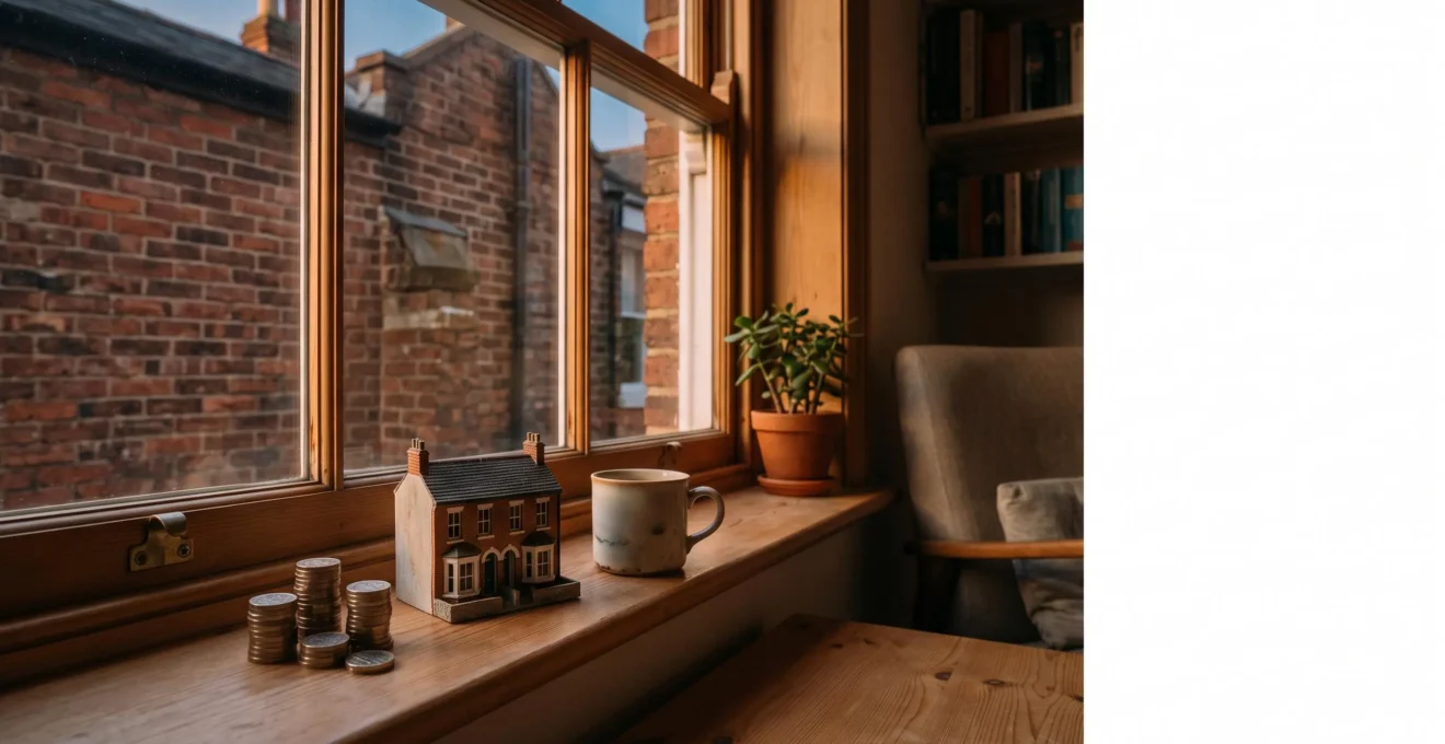 Wide editorial photograph symbolising strategic UK mortgage financing decisions over a 25-year term